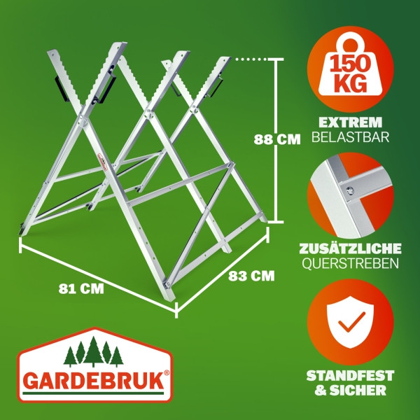 DEUBA Holzsägebock 150kg Belastbarkeit mit Aufstell- / Haltegriffen - Monzana, 102049
