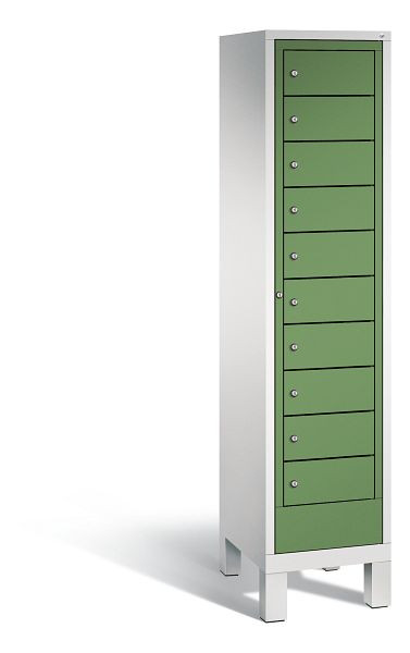 C+P Wäsche-Sammelschrank Evolo, 1 Abteil, H1850xB420xT500 mm, Grau/Resedagrün, 48060-110 S10014