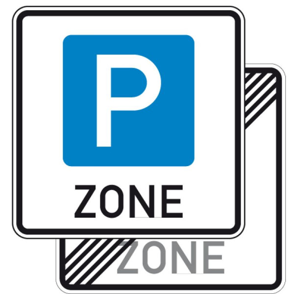 Stein HGS Parkraumbewirtschaftungszone doppelseitig Nr. 314.1-40, 600x600mm /RA2/Flachform 2mm, 314.1-40-121