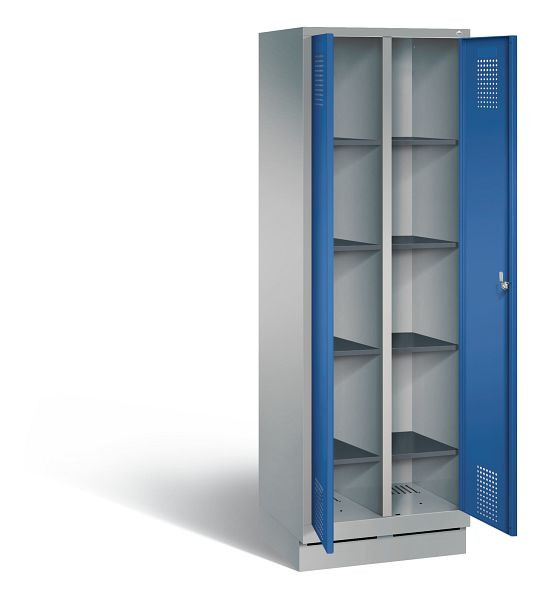 C+P Wäsche-Spind Evolo, H1800xB610xT500mm, Farbe: Weißaluminium / Enzianblau, 48022-20B S10039