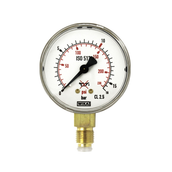 Riegler Arbeitsmanometer für Flaschendruckminderer, neutrale Gase, G1/4, 0-16 bar,Ø63, 146829