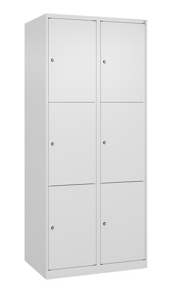 C+P Schließfachschrank Classic PLUS, 2 Abteile mit je 3 Fächern, 1850x800x500mm, 9016/9016, 080000-223 S10012