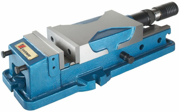 ELMAG Hydraulikschraubstock MP 160 V, mit Niederhaltsystem Spannkraft 52 KN, 82811
