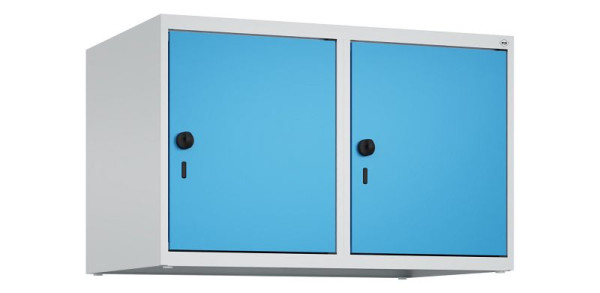 C+P Schrankaufsatz Classic PLUS, Aufsatzschrank, 7035/5012, Drehriegel, 500x800x500mm, 2 Abteile, 080090-22 S10004