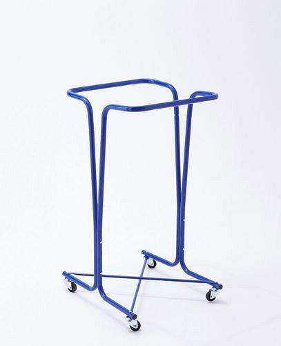 DENIOS Abfallsackhalter 240 Liter, mobil, blau, 265634