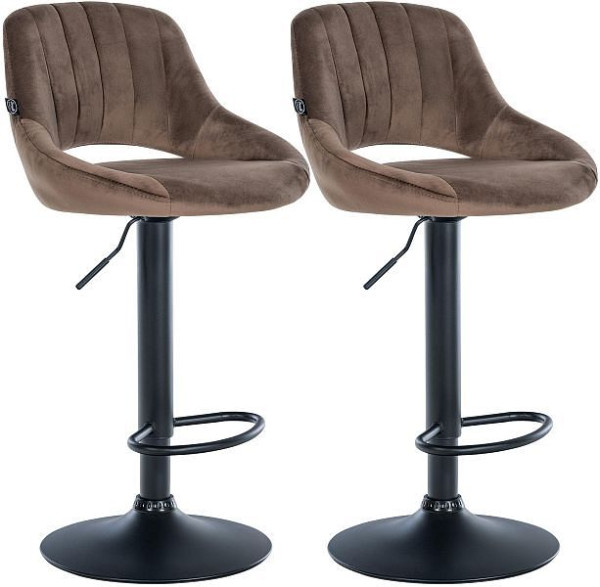 CLP Barhocker Milet Samt B, braun, VE: 2 Stück, 324460