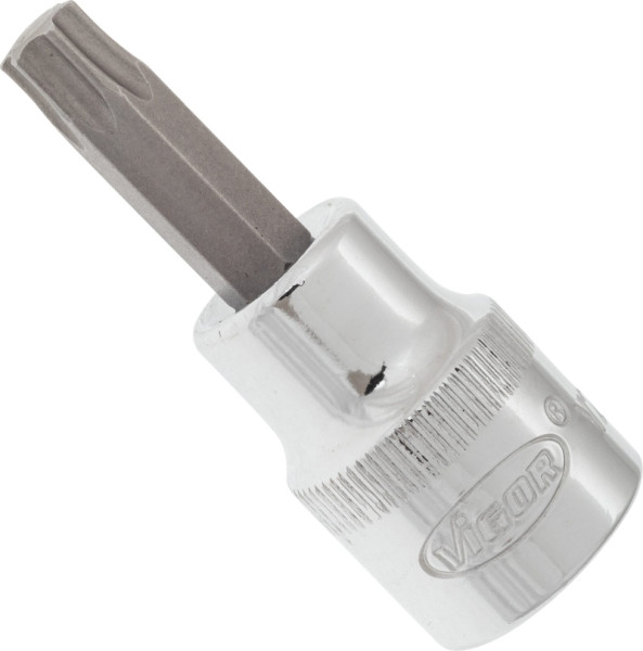 VIGOR TORX Schraubendreher-Einsatz, Vierkant hohl 10 mm (3/8 Zoll), Innen TORX Profil, T40, Länge: 49 mm, für Handbetätigung, V2298N