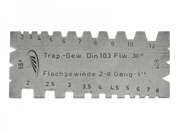 HELIOS PREISSER Komb. Dreh- und Gewindestahllehre, fürr Flach- und Trapezgewinde, 90 x 40 x 2 mm, 580121