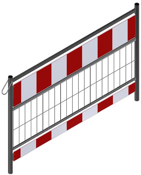 Schake Schrankenzaun nach TL, Länge: 1,60 m, Folie Typ 2, rot / weiß, 333162
