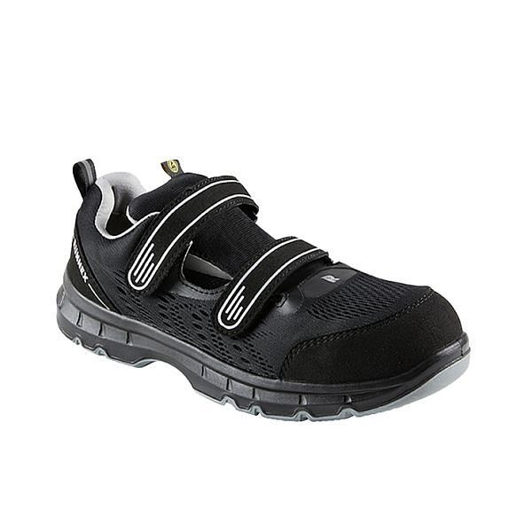 RUNNEX S1PS ESD-Sicherheitsklettsandalen FlexStar, Farbe: schwarz/grau, Größe: 43, VE: 1 Paar, 5116-43