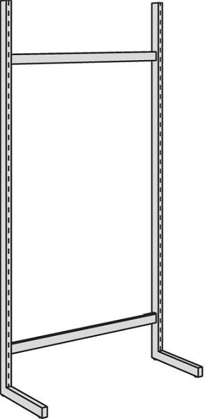Kerkmann Freiarm-Regal Univers, B 1000 x H 2000 mm, lichtgrau, 52870411