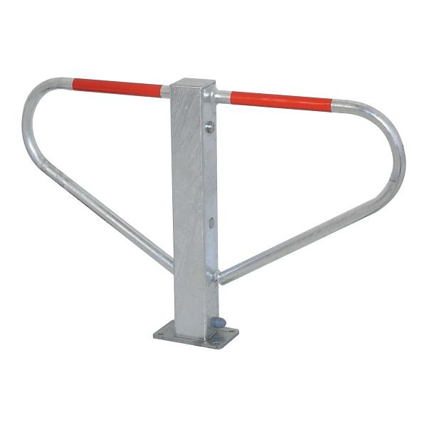 Schake Parkplatzsperre Typ 40770 -umlegbar- 70x70mm, Überflur 500mm, feuerverzinkt mit Rundrohrbügeln, Gesamtbreite 800m, 40770