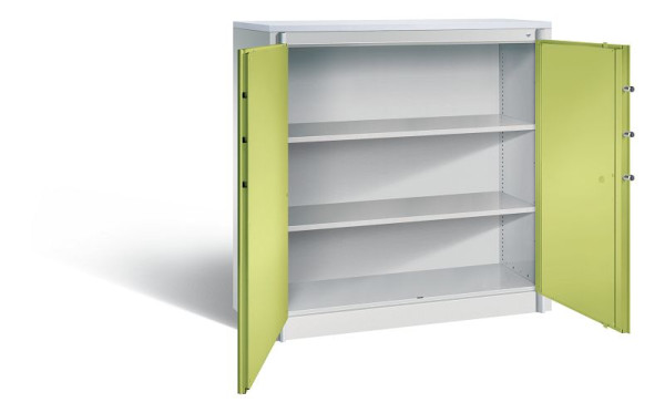 C+P Feuerschutzschrank Certos, H1226xB1200xT500mm, Farbe: Lichtgrau / Viridingrün, Klinkengriff, 3 OH, 1181-00 S10409