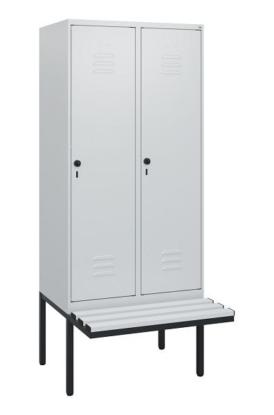 C+P Umkleidespind Classic PLUS, 2 Abteile, 1950x800x815mm, 7035/7035, Drehriegel, 0800405-22 S10039
