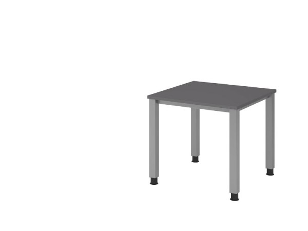 Hammerbacher Schreibtisch 4-Fuß eckig 80x80cm Graphit, Rechteckform, Gestell in Graphit, VQS08/G/S