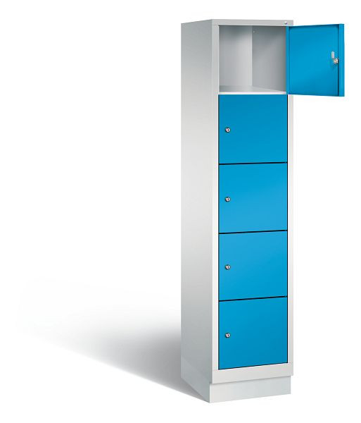 C+P Schließfachschrank Evolo, H1800xB420xT500mm, Farbe: Lichtgrau / Lichtblau, 48020-125 S10075