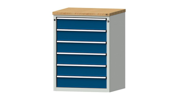 ANKE Werkbänke Schubladenschrank, Modell 3002 V, 765 x 700 x 1020 mm, RAL 7035/5010, BMP 40 mm, 611.003
