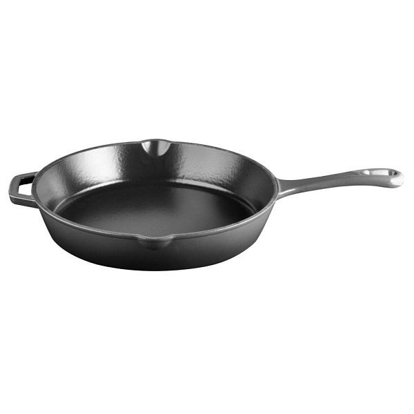 APS Pfanne 5 STARS - Gusseisen emailliert, Ø 29 cm (Innen Ø Boden: 25 cm) 2 Liter, induktionsgeeignet, ohne Deckel, anthrazit, 88341