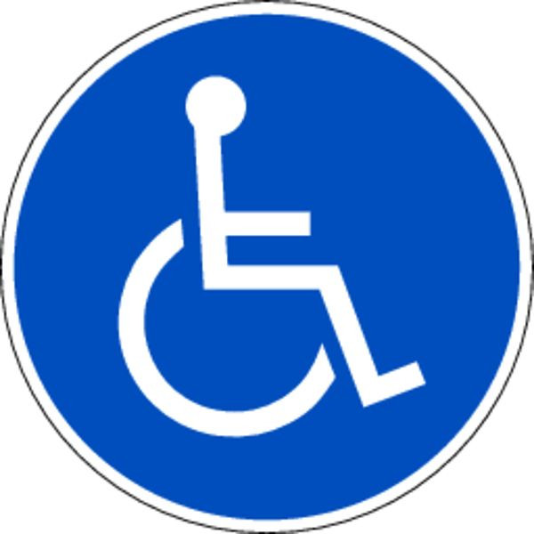 Schilder Klar Parkplatzkennzeichnung Rollstuhlfahrer (rund), 100 mm Folie selbstklebend, 3120/61