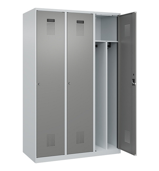 C+P Spind Evolo PLUS, 3 Abteile, 1850x1200x500mm, 7035/0004, Verschluss Zylinderschloss, 049000-32F S10041