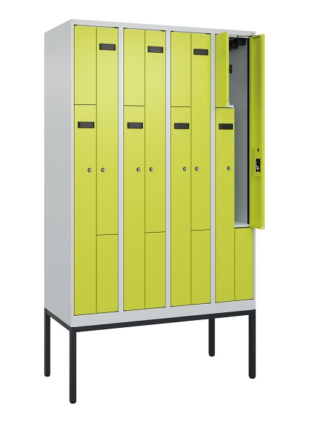 C+P Z-Spind Evolo PLUS, Gestell, 8 Fächer, 2120x1200x500mm, 7035/0024, Zylinderschloss, 0490337-408 S10042