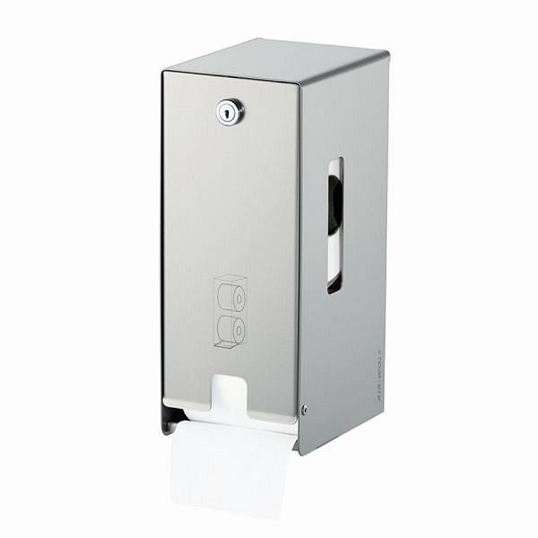Air Wolf WC-Papierspender, Serie Omikron II, H x B x T: 280 x 116 x 148 mm, Edelstahl beschichtet, 35-713