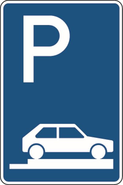 Schilder Klar Verkehrszeichen Parken auf Gehwegen, VZ 315-85, 600x900x2 mm Aluminium 2 mm, reflektierend Typ I, 3150285