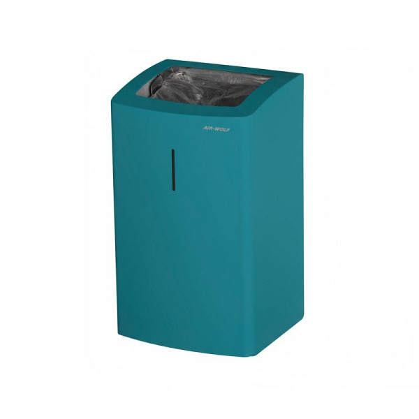 Air Wolf Abfallbehälter, blau-grün RAL 5021, 25 Liter Fassungsvolumen, 60-351