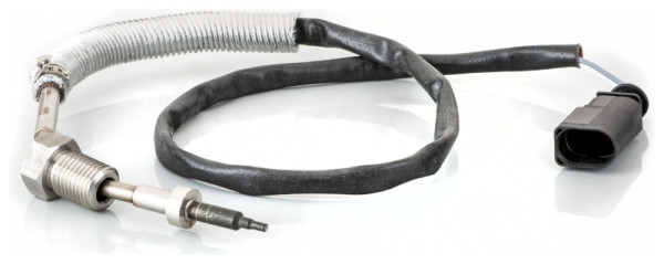 HELLA Sensor, Abgastemperatur, 2-polig, geschraubt, Kabel: 540mm, 6PT 014 495-101