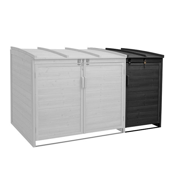 Mendler XL 1er-/2er-Mülltonnenverkleidung Erweiterung HWC-H75b, Mülltonnenbox, 121x66x92cm Holz, anthrazit, 81688