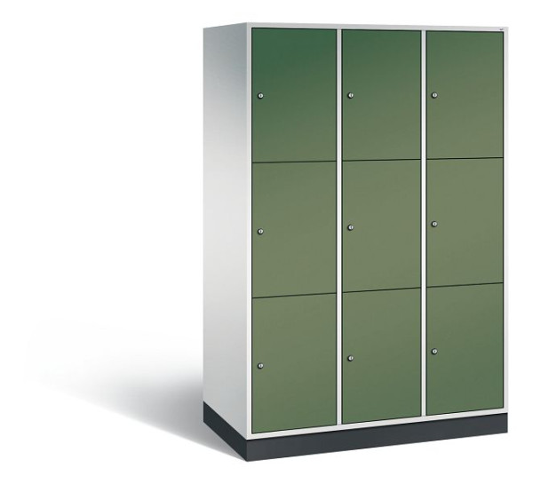 C+P XL-Schließfachschrank Intro, 9 Fächer, H1950B1220T590 mm, Grau/Resedagrün, 8370-303 S10120