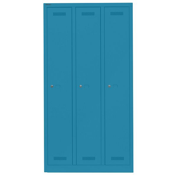Bisley Garderobenschrank Monobloc™, 3 Abteile je 1 Fach, 686 azur, ML09T1686