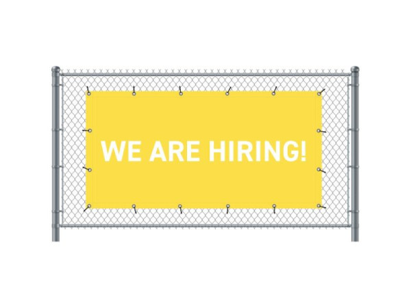 Showdown Displays Zaun-Banner 200 x 100 cm Wir Stellen Ein Englisch Gelb, FBG200-100-I723