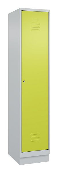 C+P Umkleidespind Classic PLUS mit Mitteltrennwand, Sockel, 1950x400x500mm, 7035/0024, Zylinderschloss, 080020-12F S10025