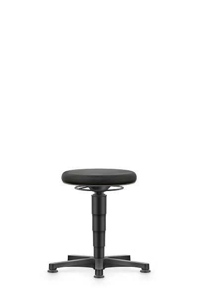 bimos Allround Hocker mit Gleiter, Stoff schwarz, Sitzhöhe 450-650 mm, Farbring grau, 9460-6801-3278