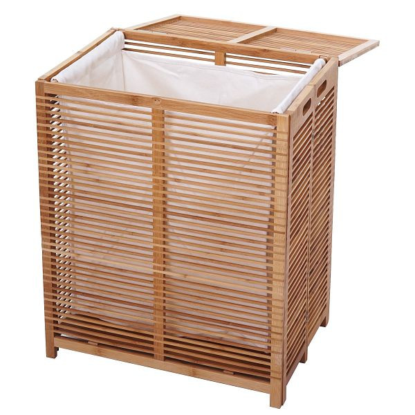 Mendler Wäschetruhe HWC-B18, Wäschebox Wäschekorb Wäschesammler, Bambus 61x50x35cm, 57563