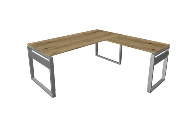 Kerkmann Schreibtisch extragroß / Besprechungstisch B 2000 x T 1000 x H 680-820 mm, Form 5, Asteiche, 11406855