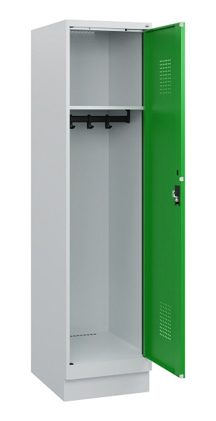 C+P Spind Evolo PLUS, Sockel, 1 Abteil, 1630x400x500mm, 7035/6037, Zylinderschloss, 0490205-12 S10038