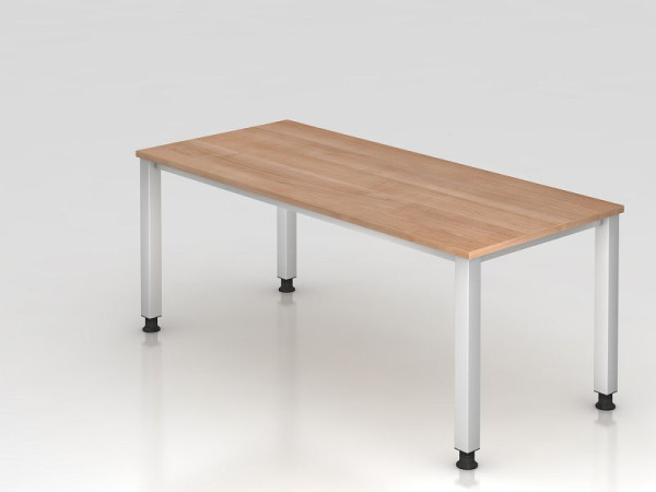 Hammerbacher Schreibtisch 4-Fuß eckig 180x80cm Nussbaum, Rechteckform, VQS19/N/S