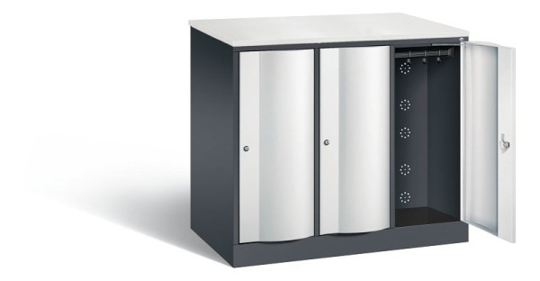 C+P XL-Schließfachschrank Resisto, H1077xB1148xT640mm, Farbe: Schwarzgrau / Lichtgrau, 8271-373 S10034