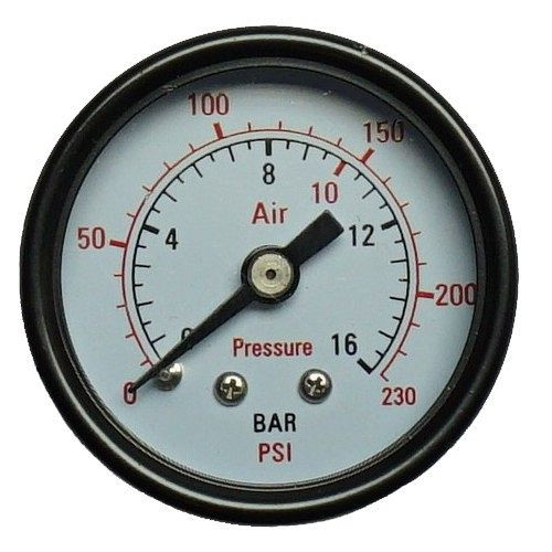 AEROTEC Manometer 16 bar 40 mm - 1/4 Zoll AG hinten Axial, 9415451-PS
