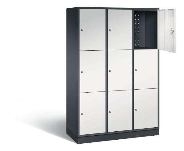 C+P XL-Schließfachschrank Intro, H1950xB1220xT490mm, Farbe: Schwarzgrau / Lichtgrau, 8370-302 S10106