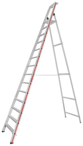 HYMER Stufenstehleiter mit Plattform, einseitig begehbar, 14 Stufen, Länge 4,20 m, Standhöhe: 3,25 m, 802614