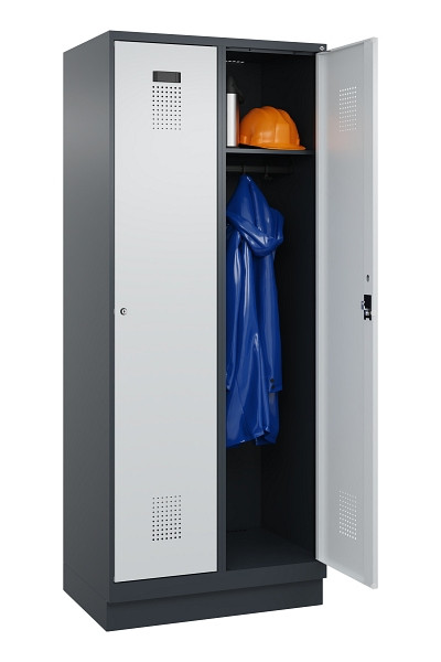 C+P Spind Evolo PLUS, mit Sockel, 2 Abteile, 1950x800x500mm, 7016/7035, Verschluss Zylinderschloss, Ablageböden 2, 049020-22 S10044