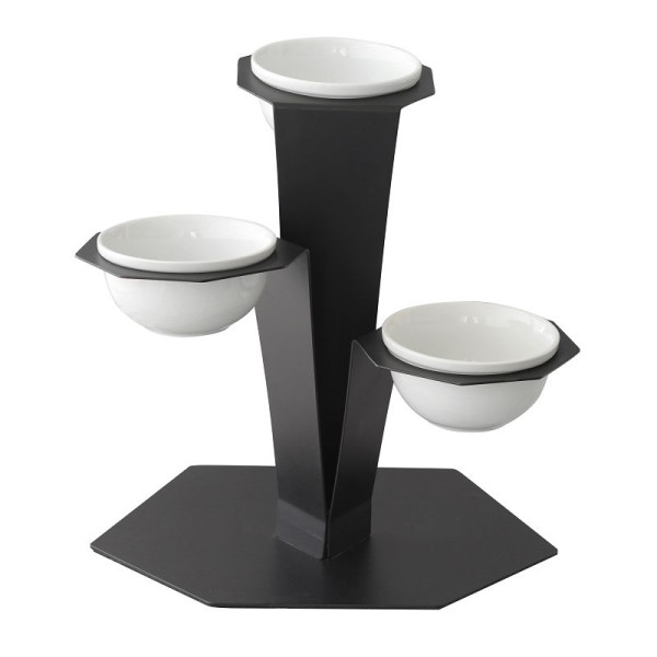Casselin Schalendisplay x3 - Biru, Schwarzer, epoxidbeschichteter Stahl, CPB3B