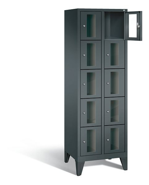 C+P Schließfachschrank Classic, 10 Fächer, H1850xB610xT500 mm, Anthrazit, 8010A205 S10030