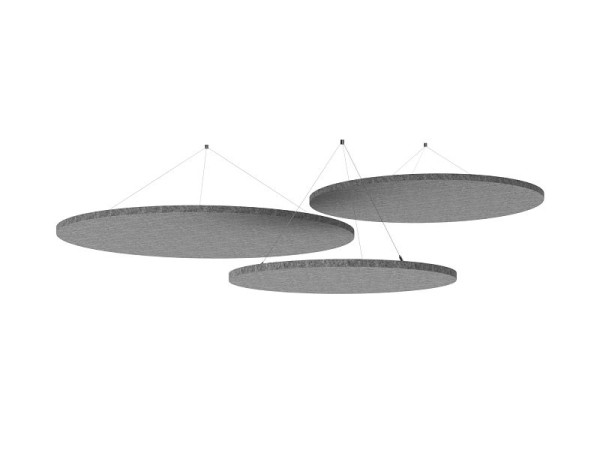 Hammerbacher Akustik Deckensegel, rund, Bundle 1, Farbe: Grau-meliert, Filzoptik, VADSRB1/55