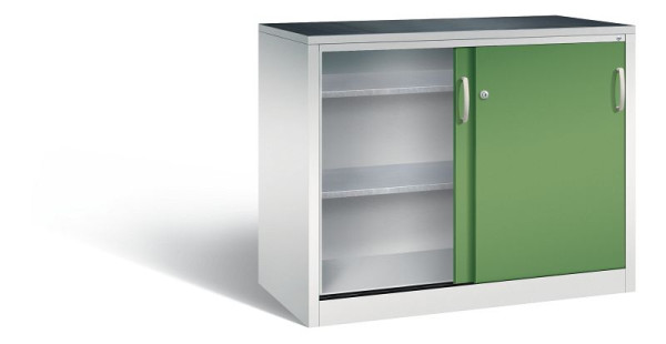 C+P Schiebetürenschrank Acurado, H1000xB1200xT600mm, Farbe: Lichtgrau / Resedagrün, Bügelgriff, 2066-09 S10077