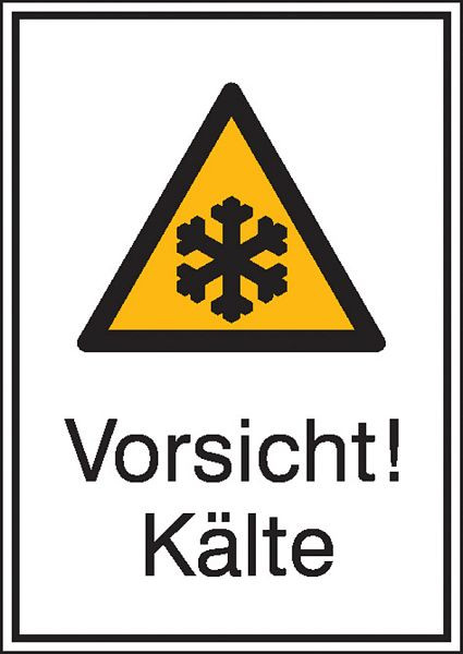 SafetyMarking Warn-Kombischild, Vorsicht! Kälte, BxH 13,1x18,5 cm, Folie, selbstklebend, 21.0447