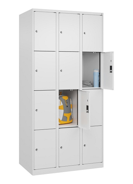 C+P Schließfachschrank Evolo PLUS, 12 Fächer, 1850x900x500mm, 9016/9016, 049000-304 S10020